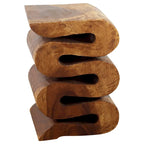 Table d'appoint Serpent Wood Wave Verve Accent 12x14x20 po H Huile de Noyer - 12 x 14 x 20