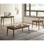 Table d'appoint de 24 pouces en bois massif de noyer Abi Mid-Century de Furniture of America