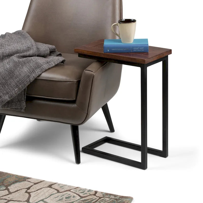 Rhonda 18 inch Wide Solid Metal Industrial C Side Table - 18 W x 10 D x 24 H