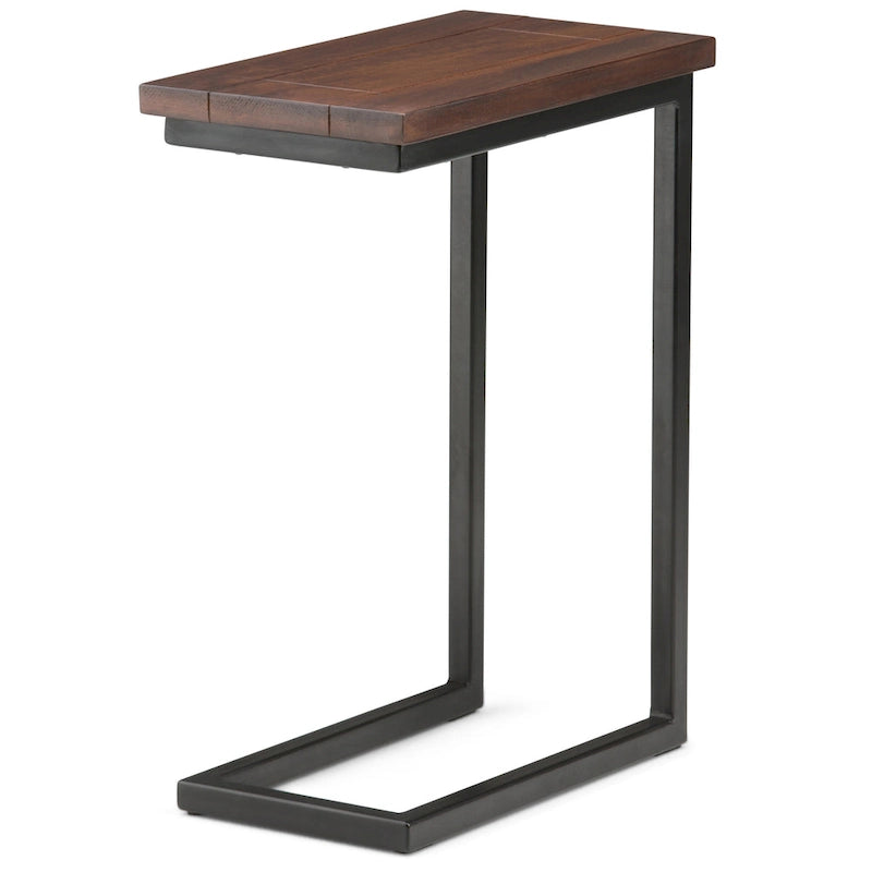 Rhonda Table d'appoint industrielle en métal massif en forme de C, 45,7 cm (L) x 25,4 cm (P) x 61 cm (H)