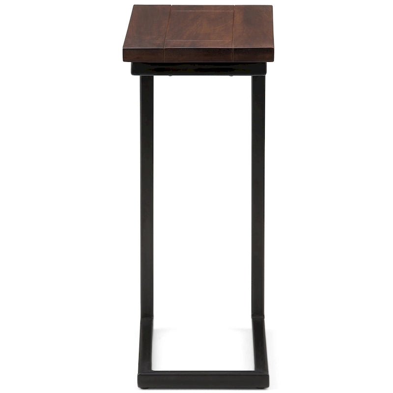 Rhonda Table d'appoint industrielle en métal massif en forme de C, 45,7 cm (L) x 25,4 cm (P) x 61 cm (H)
