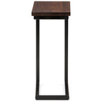Rhonda Table d'appoint industrielle en métal massif en forme de C, 45,7 cm (L) x 25,4 cm (P) x 61 cm (H)