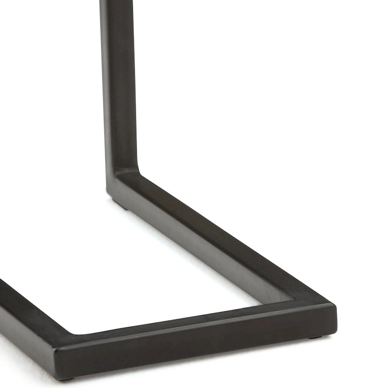 Rhonda Table d'appoint industrielle en métal massif en forme de C, 45,7 cm (L) x 25,4 cm (P) x 61 cm (H)