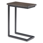 Rhonda Table d'appoint industrielle en métal massif en forme de C, 45,7 cm (L) x 25,4 cm (P) x 61 cm (H)