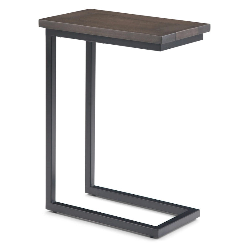 Rhonda Table d'appoint industrielle en métal massif en forme de C, 45,7 cm (L) x 25,4 cm (P) x 61 cm (H)