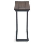 Rhonda Table d'appoint industrielle en métal massif en forme de C, 45,7 cm (L) x 25,4 cm (P) x 61 cm (H)