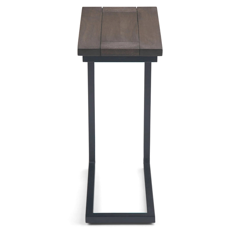 Rhonda Table d'appoint industrielle en métal massif en forme de C, 45,7 cm (L) x 25,4 cm (P) x 61 cm (H)