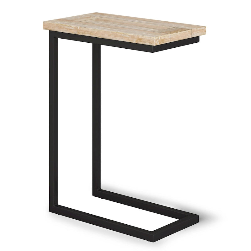 Rhonda Table d'appoint industrielle en métal massif en forme de C, 45,7 cm (L) x 25,4 cm (P) x 61 cm (H)
