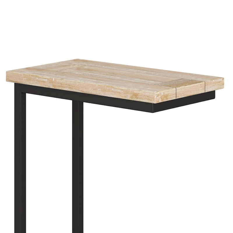 Rhonda Table d'appoint industrielle en métal massif en forme de C, 45,7 cm (L) x 25,4 cm (P) x 61 cm (H)