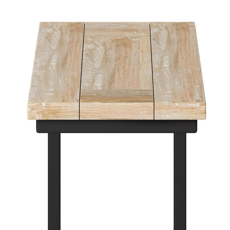 Rhonda Table d'appoint industrielle en métal massif en forme de C, 45,7 cm (L) x 25,4 cm (P) x 61 cm (H)