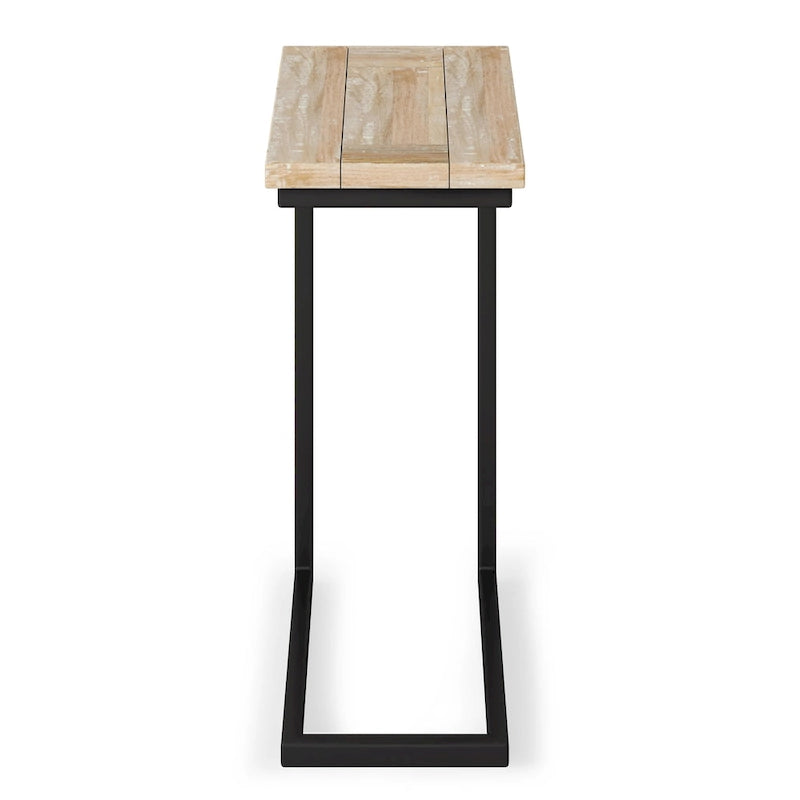 Rhonda Table d'appoint industrielle en métal massif en forme de C, 45,7 cm (L) x 25,4 cm (P) x 61 cm (H)