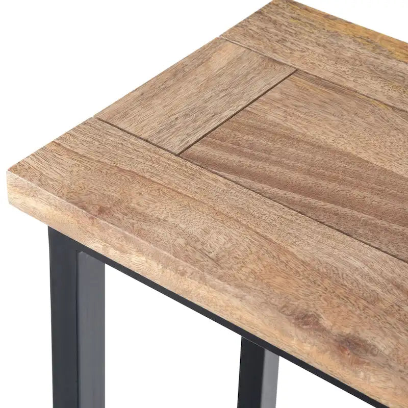 Rhonda Table d'appoint industrielle en métal massif en forme de C, 45,7 cm (L) x 25,4 cm (P) x 61 cm (H)