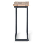 Rhonda Table d'appoint industrielle en métal massif en forme de C, 45,7 cm (L) x 25,4 cm (P) x 61 cm (H)