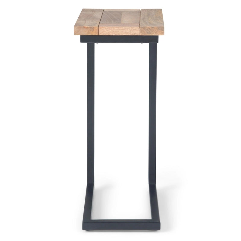 Rhonda Table d'appoint industrielle en métal massif en forme de C, 45,7 cm (L) x 25,4 cm (P) x 61 cm (H)