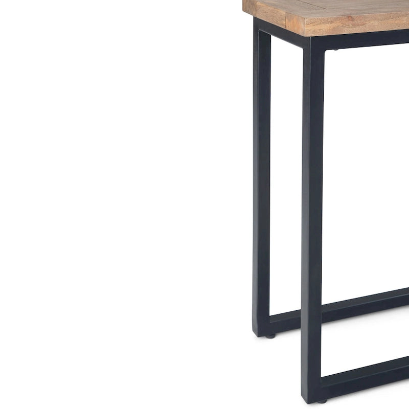 Rhonda Table d'appoint industrielle en métal massif en forme de C, 45,7 cm (L) x 25,4 cm (P) x 61 cm (H)