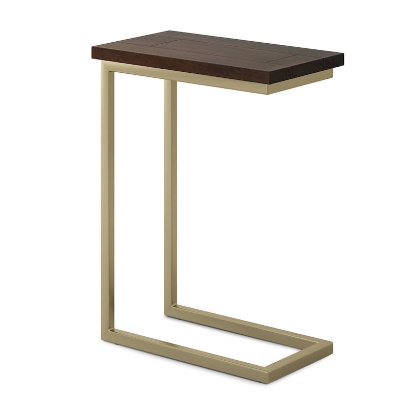 Rhonda Table d'appoint industrielle en métal massif en forme de C, 45,7 cm (L) x 25,4 cm (P) x 61 cm (H)