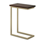 Rhonda Table d'appoint industrielle en métal massif en forme de C, 45,7 cm (L) x 25,4 cm (P) x 61 cm (H)