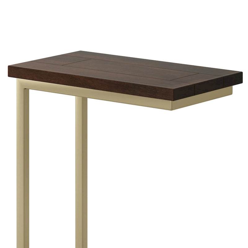Rhonda Table d'appoint industrielle en métal massif en forme de C, 45,7 cm (L) x 25,4 cm (P) x 61 cm (H)