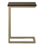 Rhonda Table d'appoint industrielle en métal massif en forme de C, 45,7 cm (L) x 25,4 cm (P) x 61 cm (H)