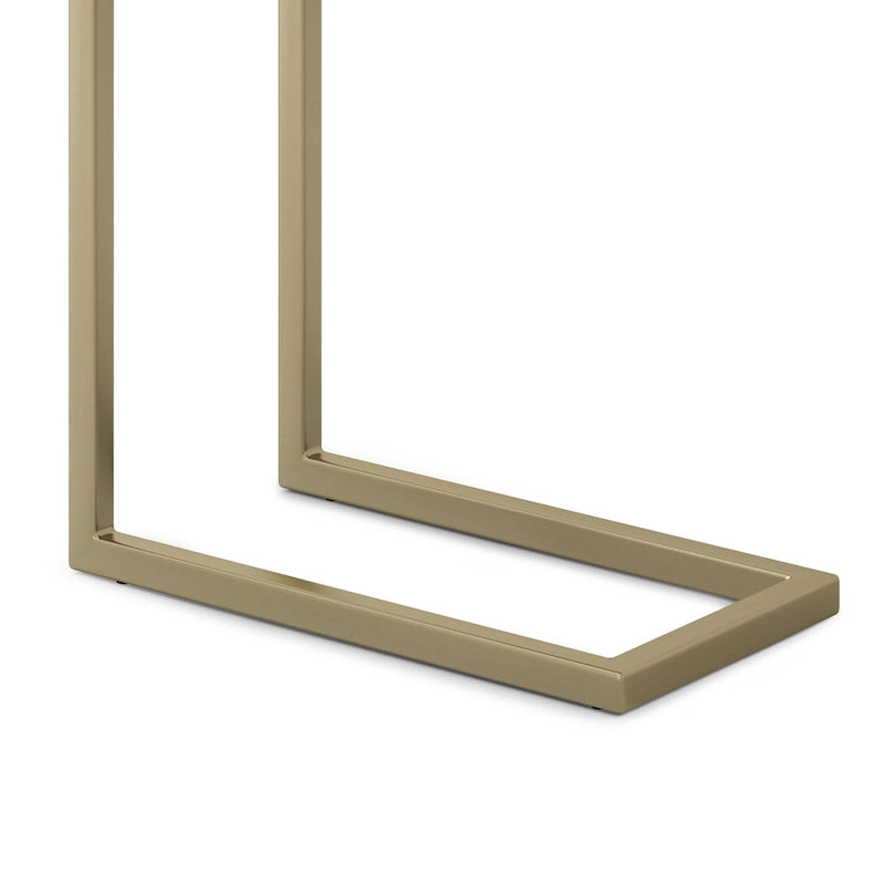 Rhonda Table d'appoint industrielle en métal massif en forme de C, 45,7 cm (L) x 25,4 cm (P) x 61 cm (H)