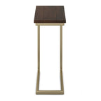 Rhonda Table d'appoint industrielle en métal massif en forme de C, 45,7 cm (L) x 25,4 cm (P) x 61 cm (H)