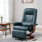  Faux Leather Adjustable Manual Swivel Base Recliner Chair with Comfortable and Relaxing Footrest