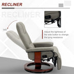 Fauteuil inclinable manuel pivotant en similicuir HomCom avec repose-pieds confortable et relaxant