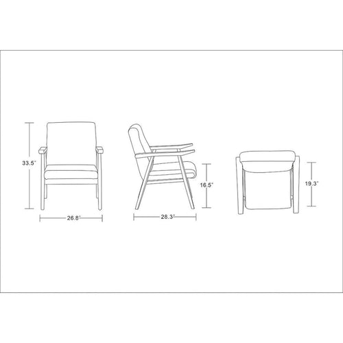 Fauteuil d'appoint ArchDuke en similicuir ambre