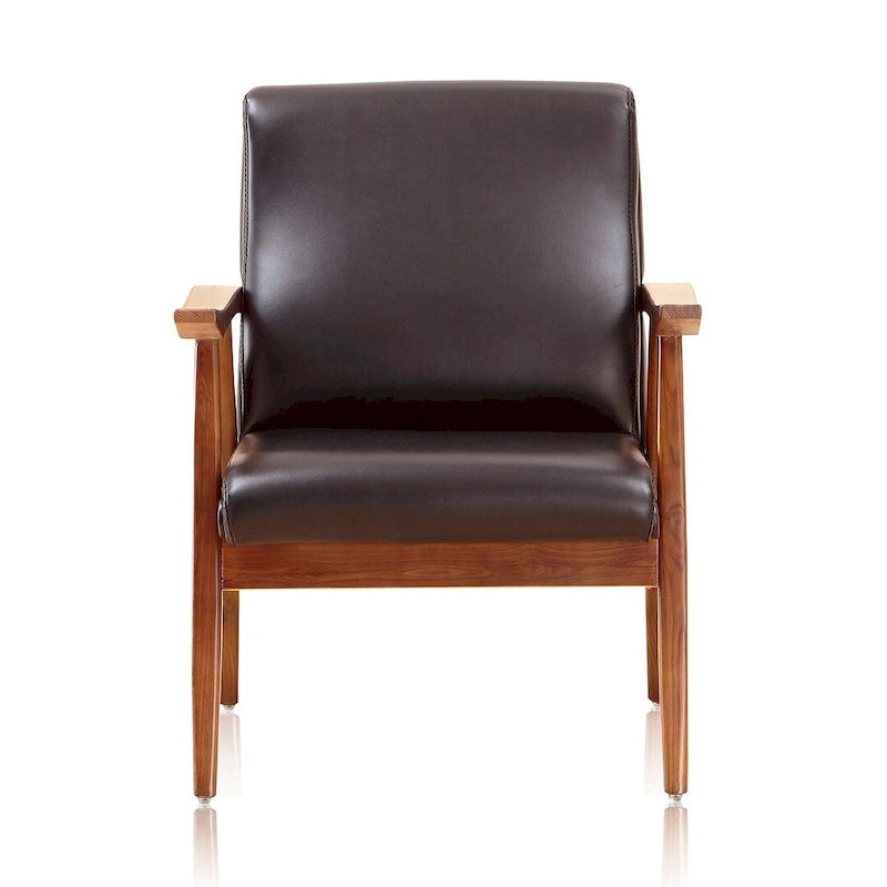 Fauteuil d'appoint ArchDuke en similicuir ambre