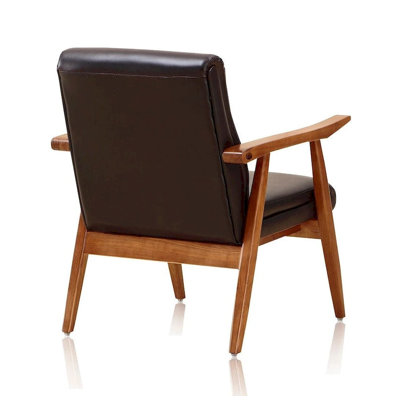 Fauteuil d'appoint ArchDuke en similicuir ambre