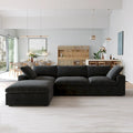 Canapé d'angle surdimensionné en duvet Black Commix avec ottoman