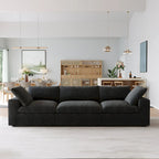 Canapé d'angle surdimensionné en duvet Black Commix avec ottoman
