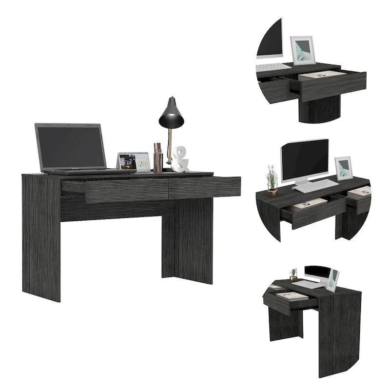 Bureau informatique 2 tiroirs Tampa FM Furniture avec 2 tiroirs sans poignée