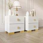 Tables de chevet de chambre à coucher Lit plateforme capitonné en velours luxueux