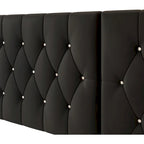 Tables de chevet de chambre à coucher Lit plateforme capitonné en velours luxueux