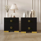 Tables de chevet de chambre à coucher Lit plateforme capitonné en velours luxueux