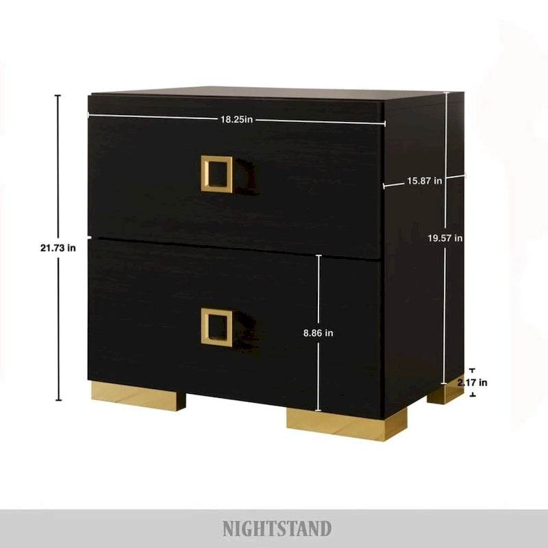 Tables de chevet de chambre à coucher Lit plateforme capitonné en velours luxueux