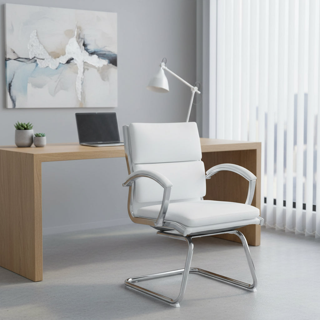 Mid Back Faux Leather Vistor's Chair