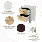 COZAYH Commode 3 tiroirs de style campagnard avec motif d'anneaux en bois faits à la main, table de chevet rustique en bois, Bohème, Bois naturel