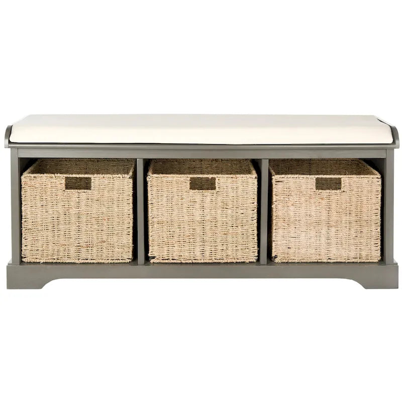  Eola Grey/ White Storage Bench - 47 x 16.1 x 19.9 - 47Wx16Dx20H