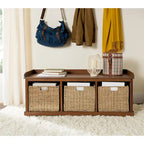 SAFAVIEH Eola Banc de rangement gris/blanc - 47 x 16,1 x 19,9 - 47Wx16Px20H