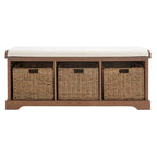 SAFAVIEH Eola Banc de rangement gris/blanc - 47 x 16,1 x 19,9 - 47Wx16Px20H