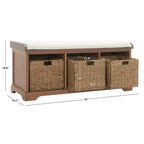 SAFAVIEH Eola Banc de rangement gris/blanc - 47 x 16,1 x 19,9 - 47Wx16Px20H