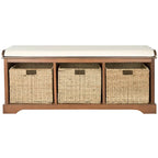 SAFAVIEH Eola Banc de rangement gris/blanc - 47 x 16,1 x 19,9 - 47Wx16Px20H