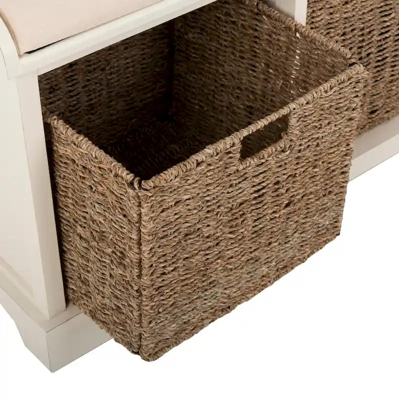 SAFAVIEH Eola Banc de rangement gris/blanc - 47 x 16,1 x 19,9 - 47Wx16Px20H