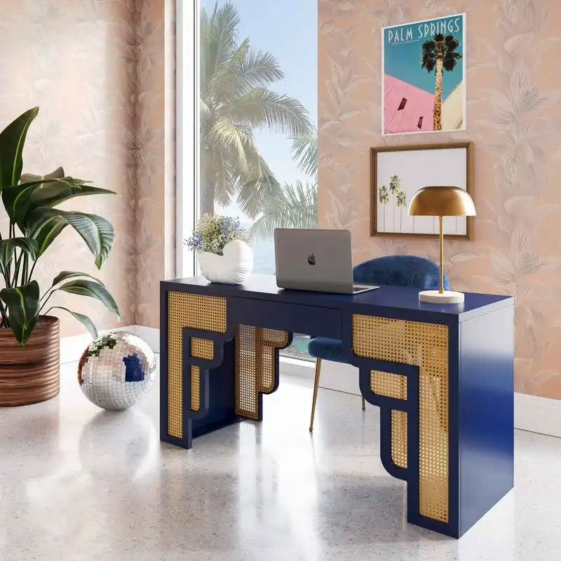 Bureau 1 tiroir Suzie Wood et Rotin