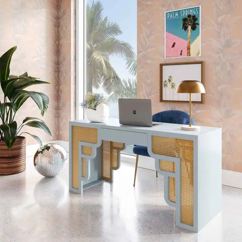 Bureau 1 tiroir Suzie Wood et Rotin