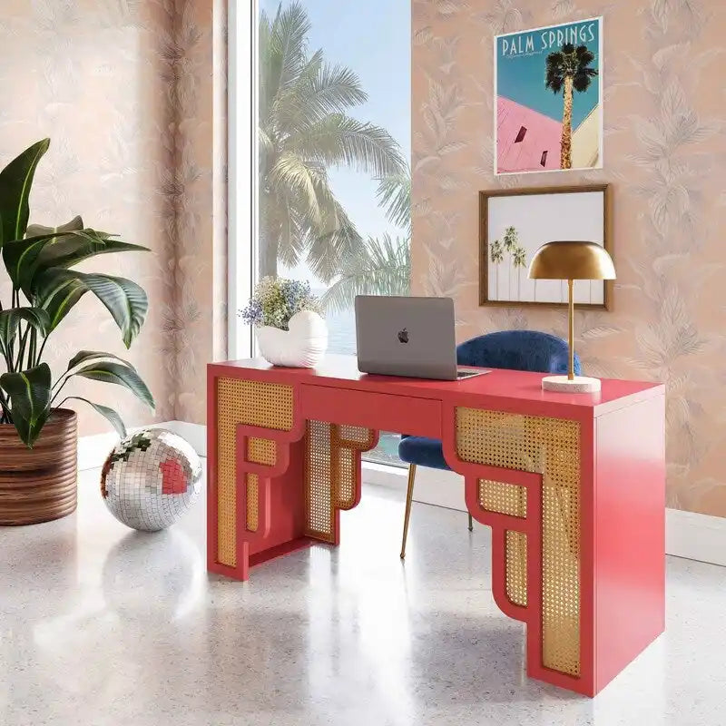 Bureau 1 tiroir Suzie Wood et Rotin