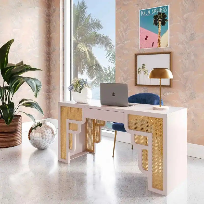 Bureau 1 tiroir Suzie Wood et Rotin