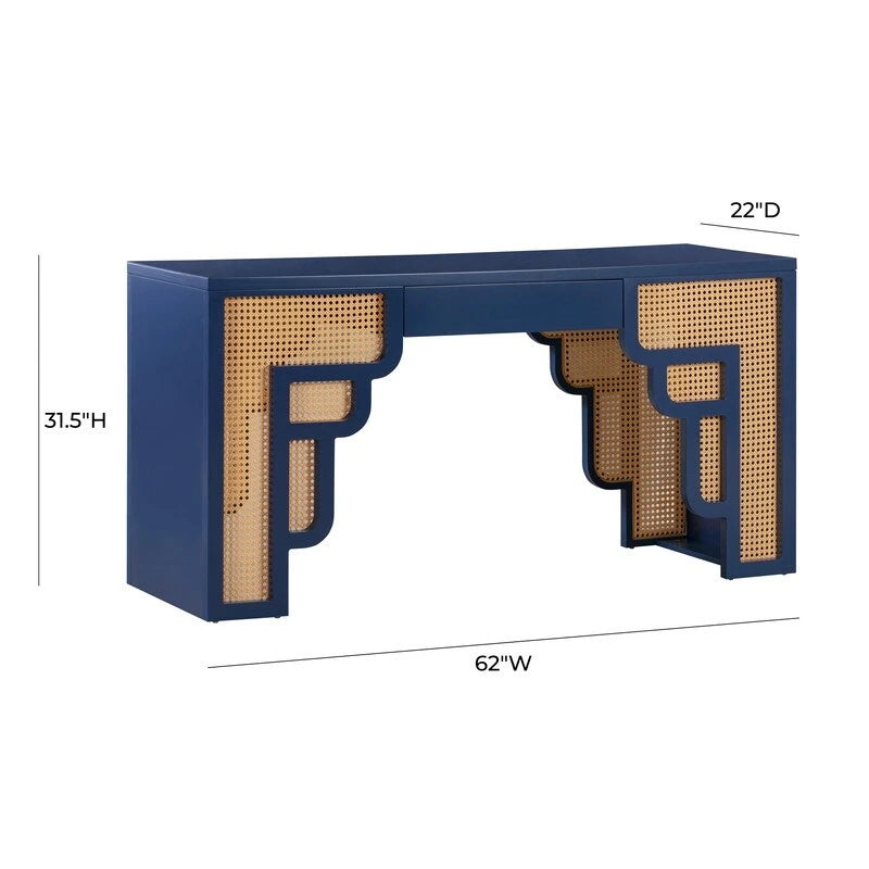 Bureau 1 tiroir Suzie Wood et Rotin